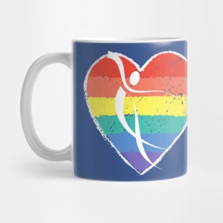 Dancer Rainbow Heart watercolor dance mark no wording without words Mug